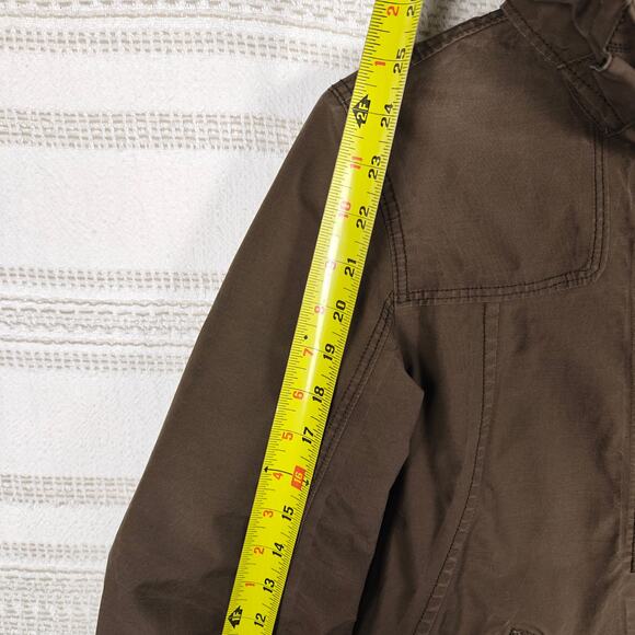 Aigle Brown Hooded Jacket Purple Lining 4 Pocket Women’s Size 40 M - Picture 6 of 9